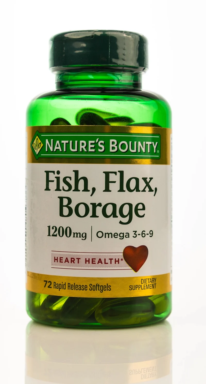 Nature's Bounty Fish,Flax,Borage Omega 3-6-9 72Capsules