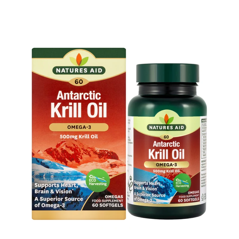 Natures Aid Antarctic Krill Oil Omega-3 500mg 60Softgel