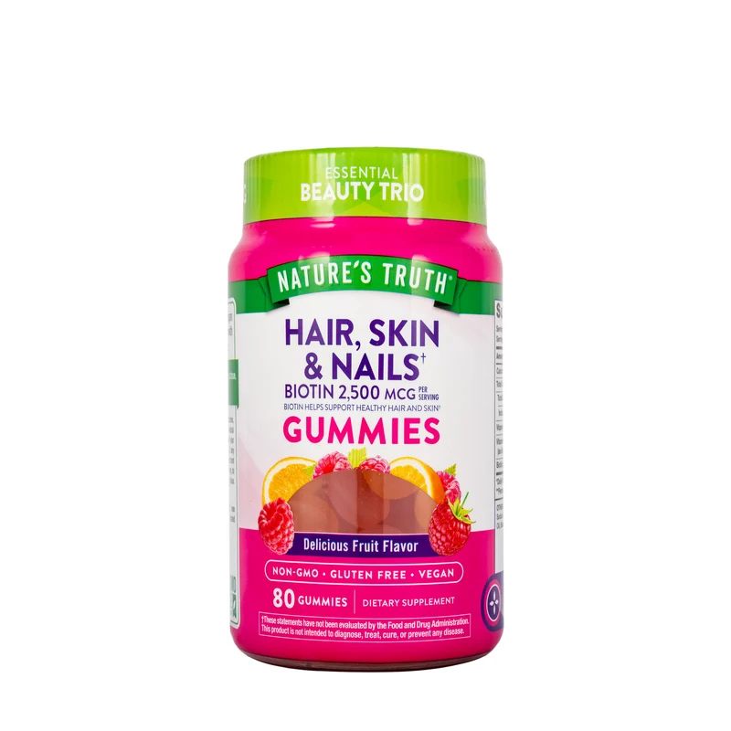 Nature’s Truth Hair Skin & Nails Biotin 2500mcg Gummies 80gummies