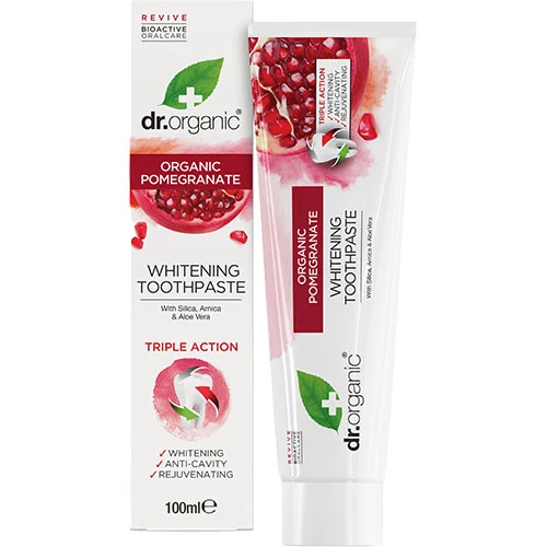 Dr. Organic Tandkräm Granatäpple m. Fluor | 100 ml