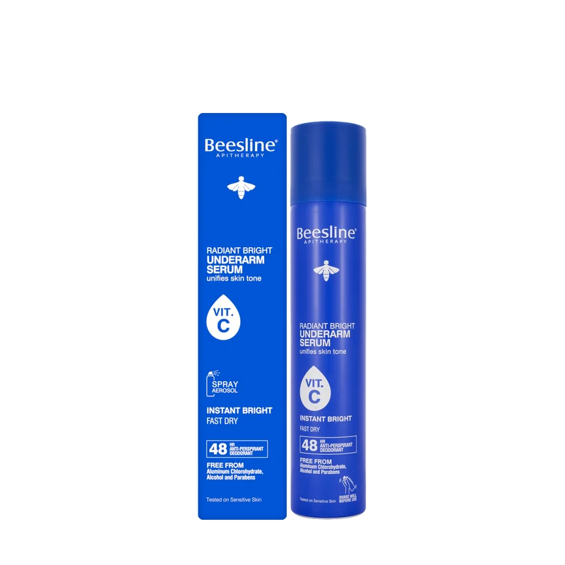 Beesline 48 Hours Radiant Bright Underarm Deo Serum With Vit C Instant Bright Spray 150 Ml