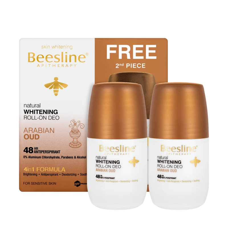 Beesline 48 Hours Natural Whitening Roll-On Deo Arabian Oud 50 Ml 1+1 Offer Pack