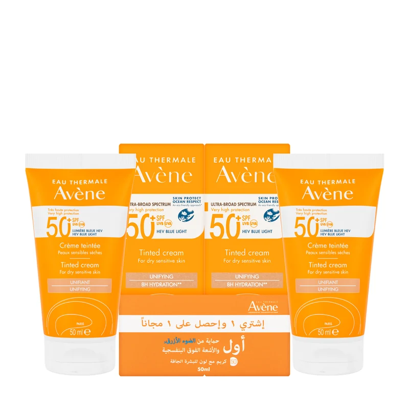 Avène SPF 50+ Very High Protection Cream Tinted 50 Ml 1+1 Offer Pack
