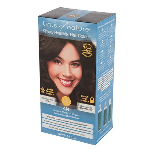 Tints of Nature Permanent Hårfärg | Naturlig Medium Brun 4N