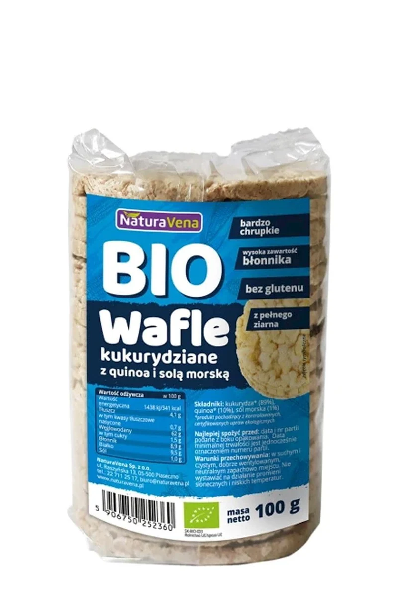 Vollkornwaffeln mit QUINOA & MEERESALZ BIO 100 g - NATURAVENA DATE: 11.2025