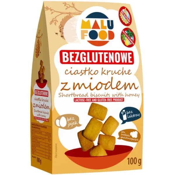 MALU FOOD Shortbread Cookies mit Honig glutenfrei ohne Zuckerzusatz 100g DATE: 12.2025