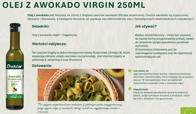 Avocadoöl BIO 250 ml