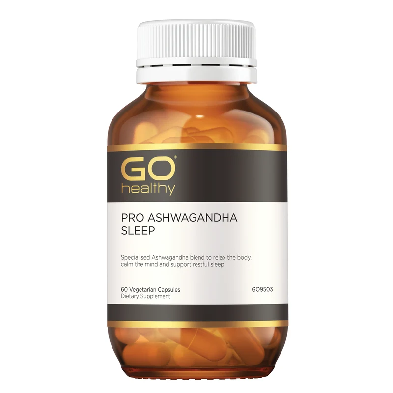 GO Healthy PRO Ashwagandha Sleep Supplement 60 Vege Capsules