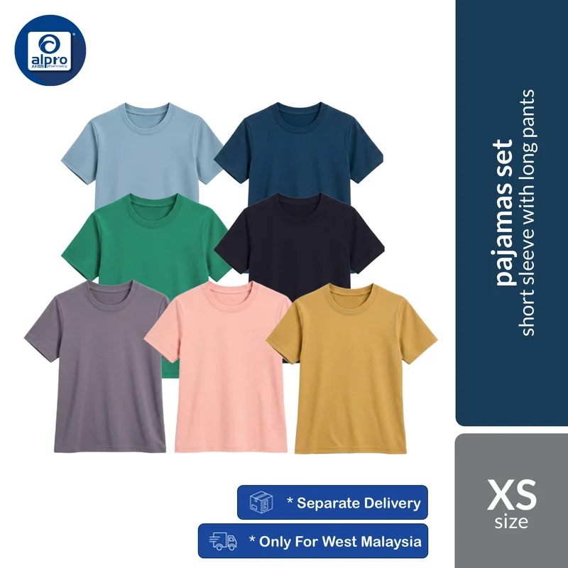 BION Negative Ion Short Sleeve Long Pants Set (Unisex Size XS ~ XXL) 1 Pair | Minimalist Design Comfortable Sleepwear