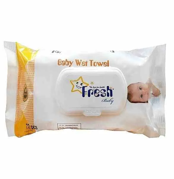 Fresh Baby Feuchttücher mit Clip, gelb, 72 Stück