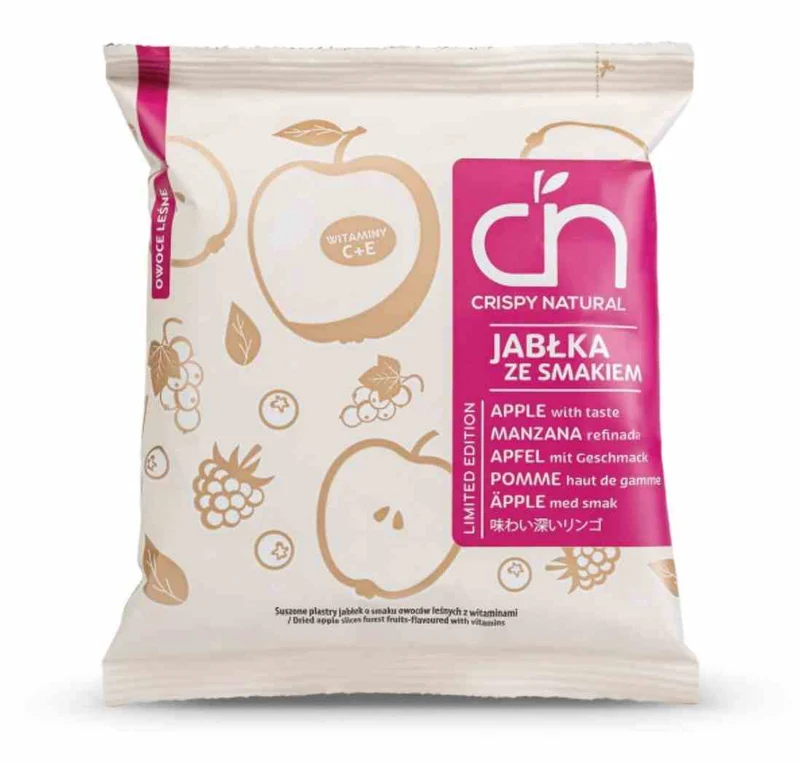 Crispy Natural Getrockneter Apfel mit Waldfruchtgeschmack mit Vitaminen 18g