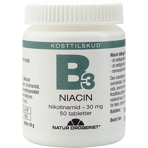 Natur-Drogeriet Niacin (Amid) B3 | 50 tabletter