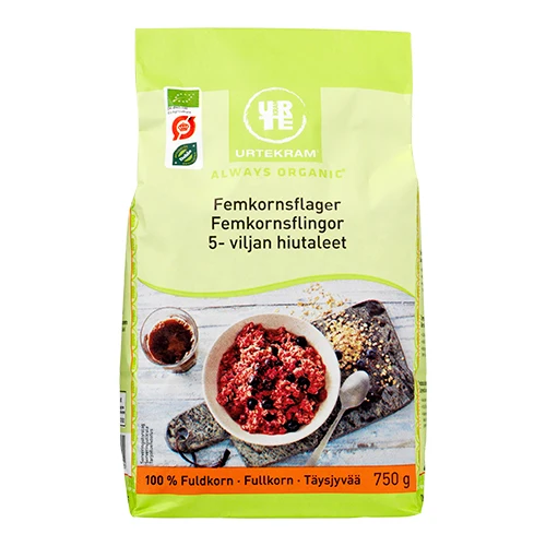Urtekram Femkornsflingor Ekologisk | 750 g