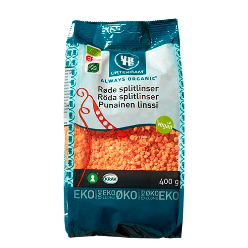 Urtekram Röd Splitlinser Ekologisk | 400 g
