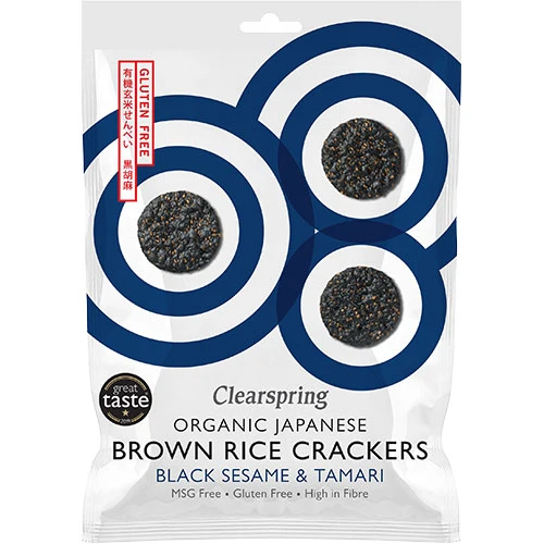 Clearspring Rice Cracker Ekologisk | Black Sesame