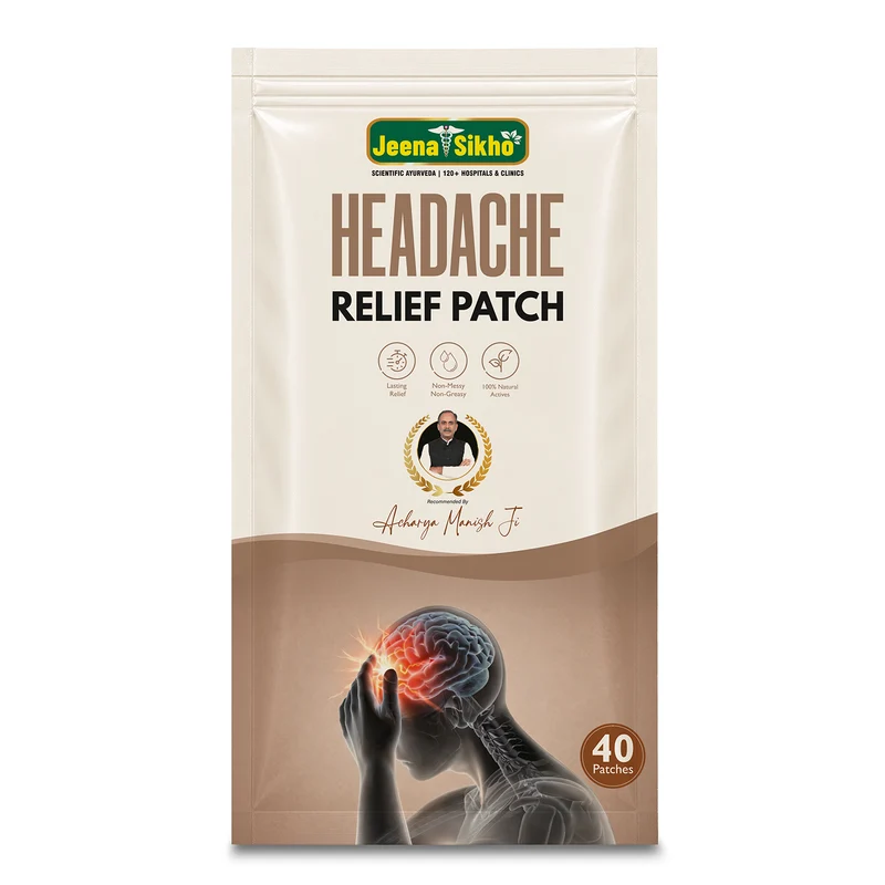 Headache Relief Patch | Natural Herbal Patch with Gandhpura Oil, Menthol, Camphor & Clove Oil | Helps Soothe Headache Discomfort | 40 Patches