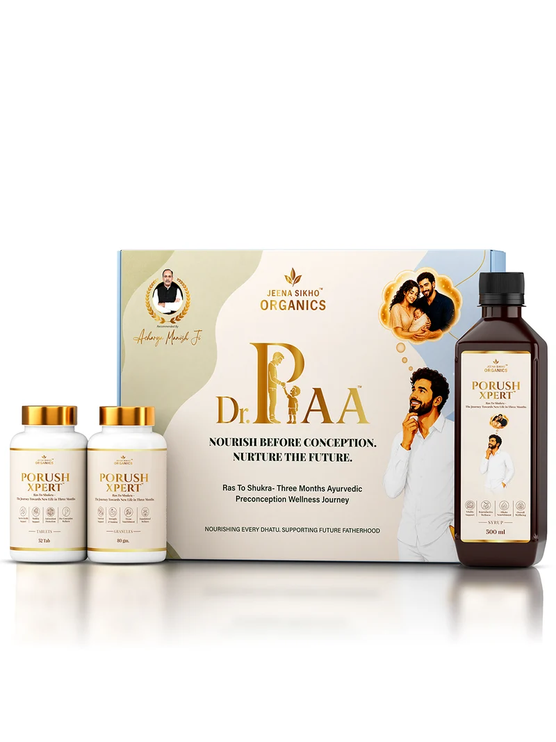 Dr. Paa Kit | Paurush Xpert Ayurvedic Men's Wellness Combo | Tablets, Granules & Syrup | Traditional Herbal Care for Men's Vitality & Reproductive Wellness