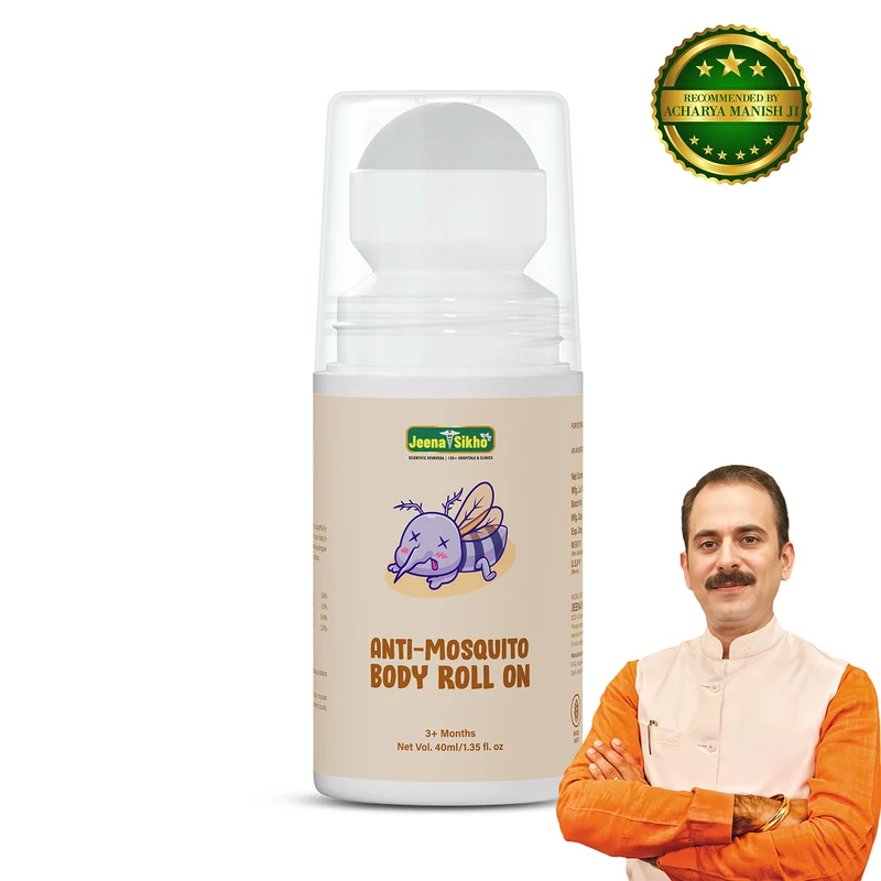 Anti-Mosquito Body Roll-On | Herbal Mosquito Repellent for Babies Aged 3+ Months | With Citronella, Lemongrass & Peppermint Oils | 40 ml
