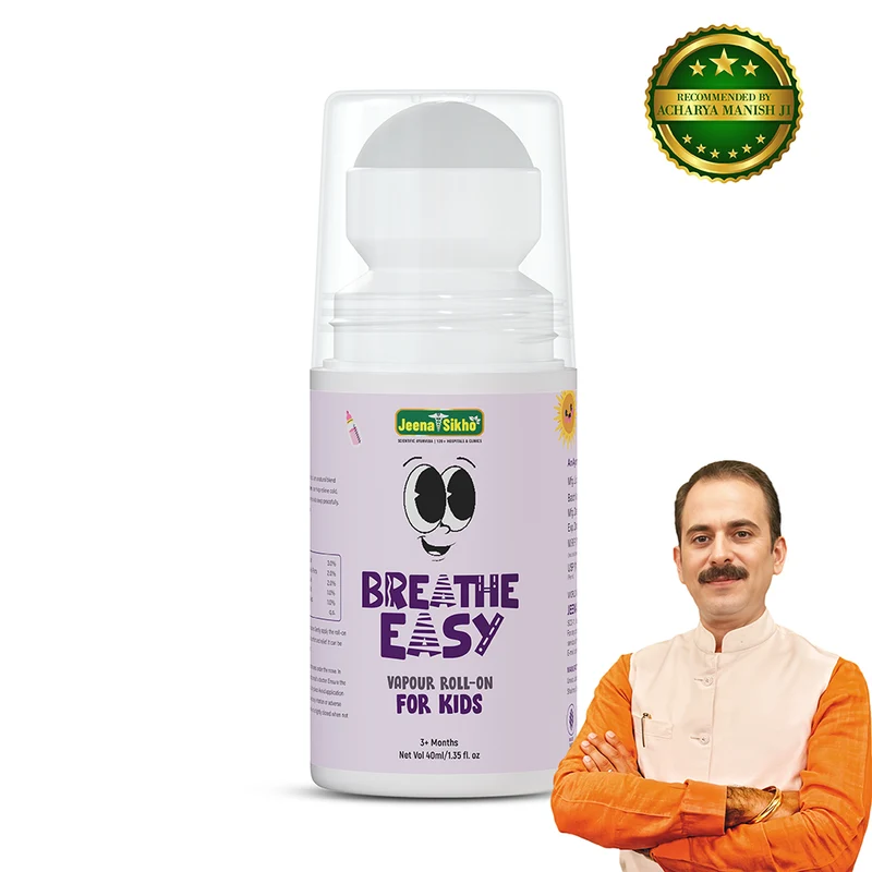 Breathe Easy Vapour Roll-On For Kids | Natural Ayurvedic Cold Weather Roll-On with Eucalyptus & Lavender Oil | 40ml