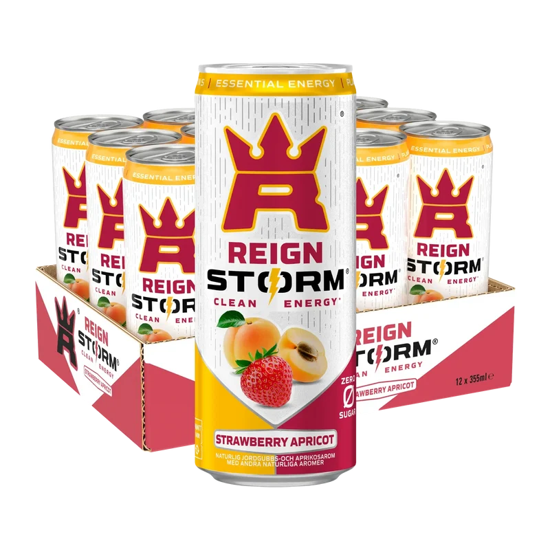 12 x Reign Storm Energy 355 ml Strawberry Apricot