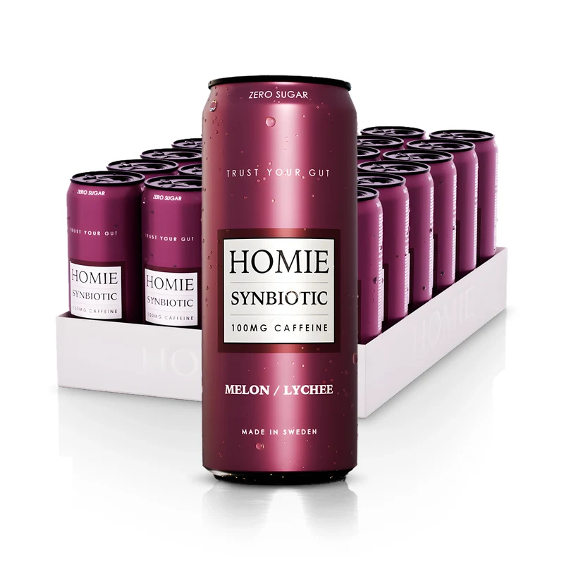 24 x Homie Wake Up Synbiotic 330 ml Melon/Lychee