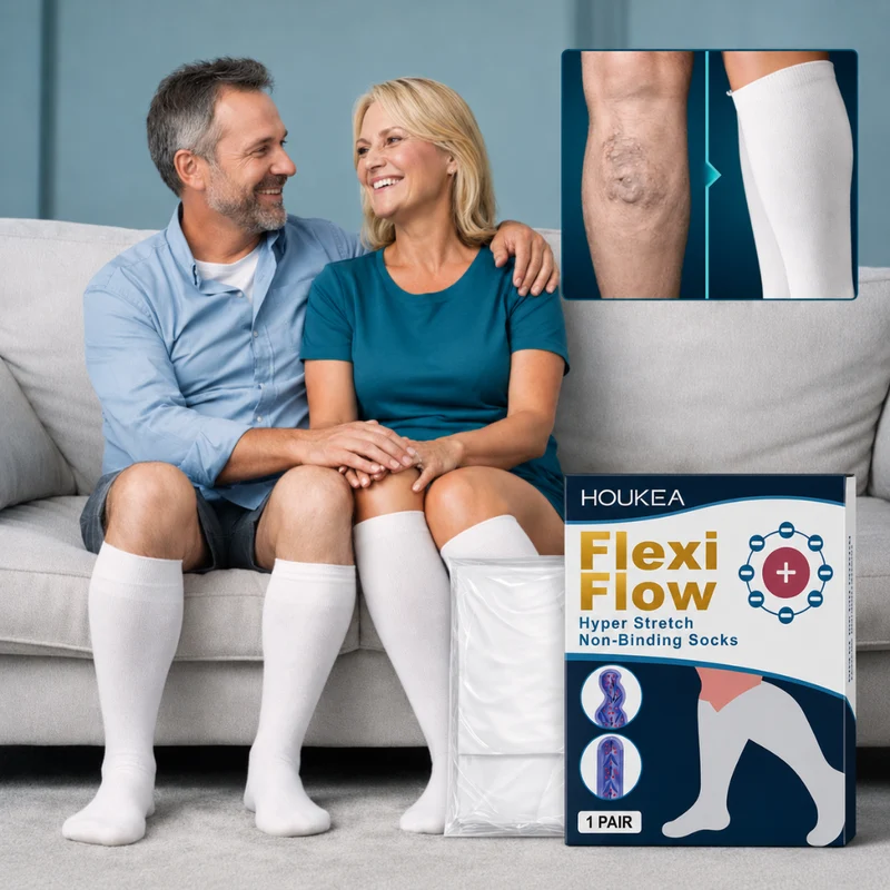 Houkea Flexi Flow Hyper Stretch Socks | Helpt zwelling te verminderen, ondersteunt de bloedsomloop en verbetert het comfort van de benen vanaf het eerste gebruik