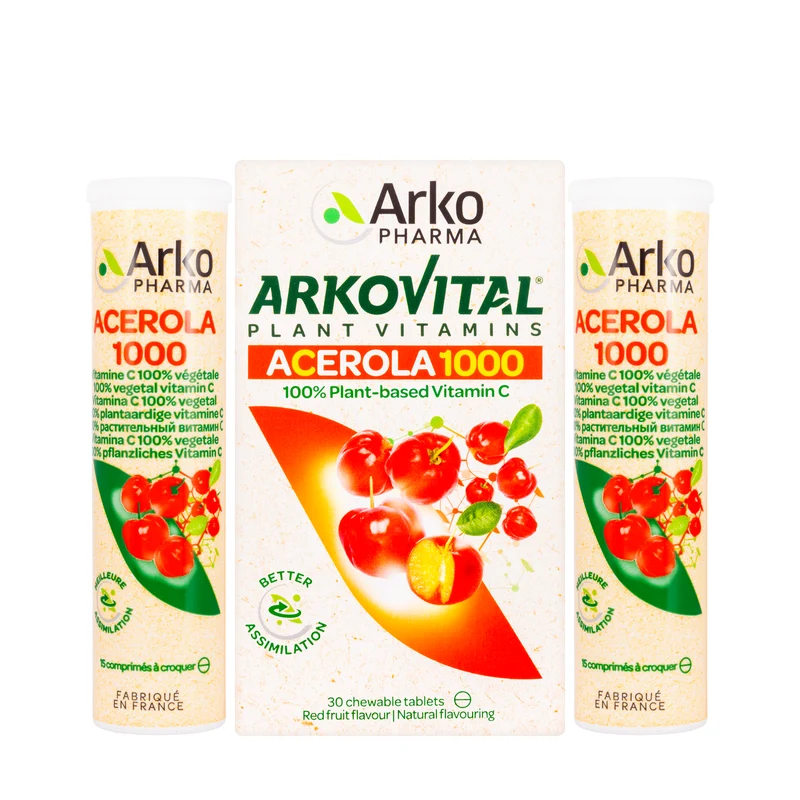 Arkovital Acerola Vitamin C 1000 mg 30 Chewable Tablets