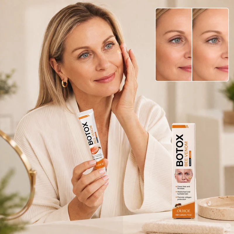 OUHOE Botox Bijenvenijn Rimpelcrème | Verwijder diepe rimpels en krijg een perfecte jeugdige lift in slechts 14 dagen
