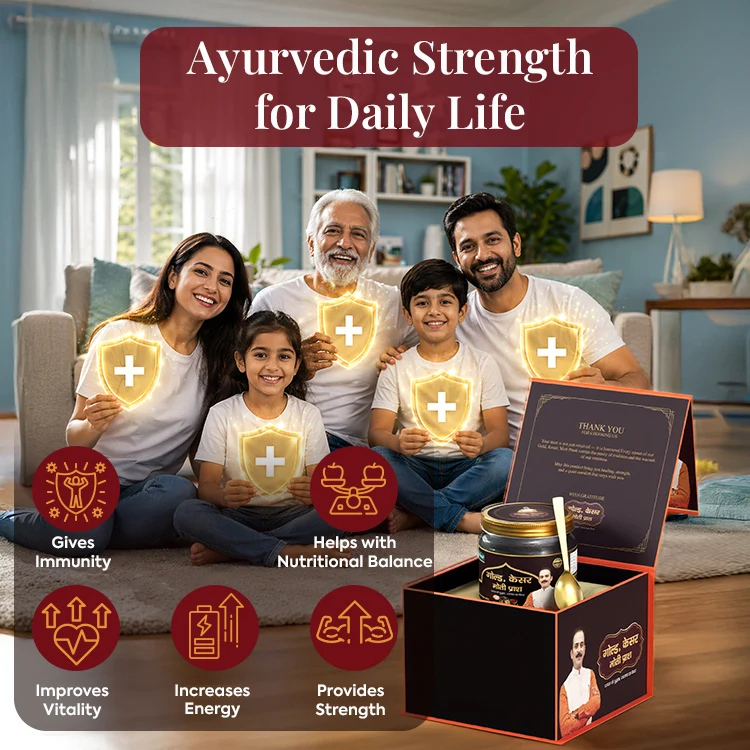Gold Kesar Moti Prash | Premium Ayurvedic Chyawanprash with Swarna Bhasma, Kesar, & Dry Fruits | Improves Energy, Strength & Daily Vitality | Natural Wellness Supplement