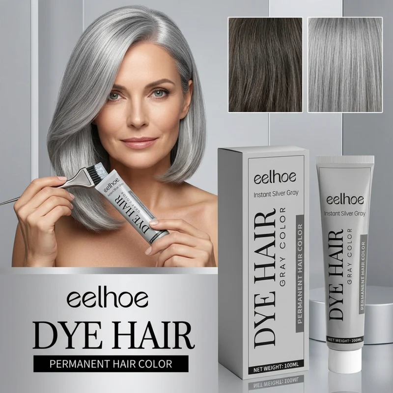 Eelhoe Instant Silver Gray Dye Hair Color | Bereik in enkele minuten een stijlvolle zilvergrijze haarkleur