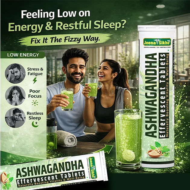 Ashwagandha Effervescent Tablets | For Daily Energy, Focus & Sleep Routine