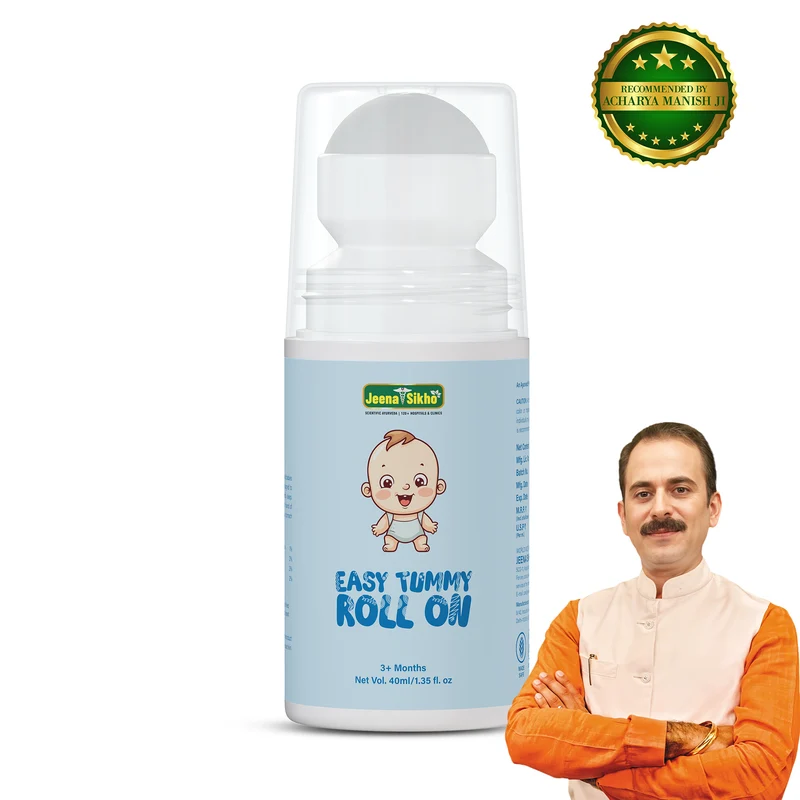 Easy Tummy Roll On | Ayurvedic Baby Roll On with Hing, Saunf & Peppermint Oils | Gentle Baby Tummy Massage Oil for Colic, Gas & Bloating Comfort, 40 ml