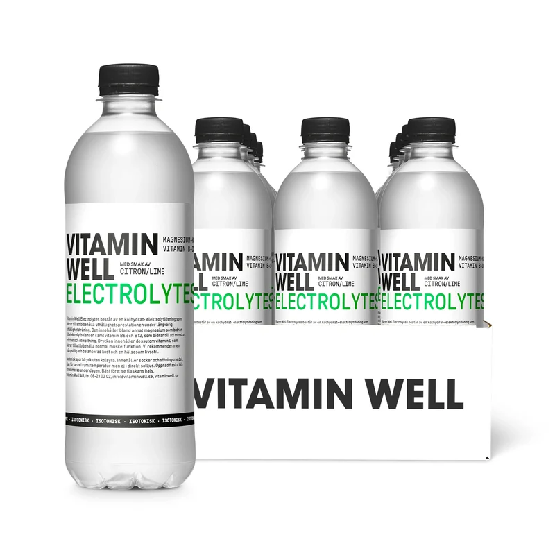 12 x Vitamin Well Electrolytes 500 ml Citron/Lime