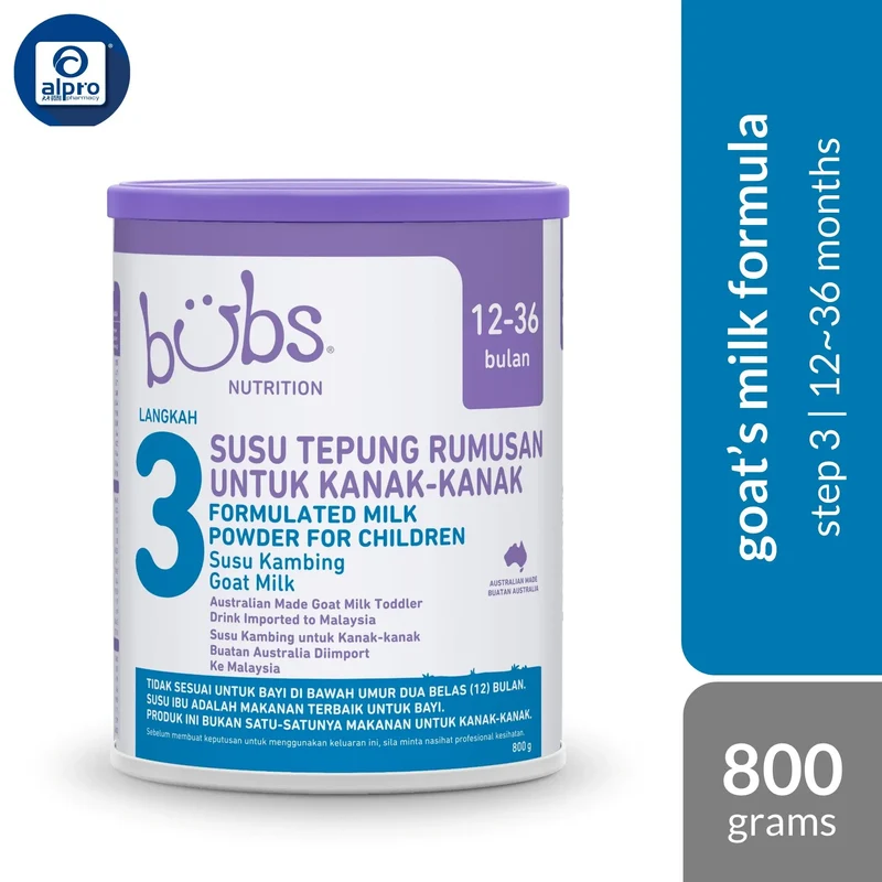 Bubs Advanced Plus+ Goat Toddler Milk Drink Stage 3 (12-36 months) 800g | Australian Imported Goat Milk