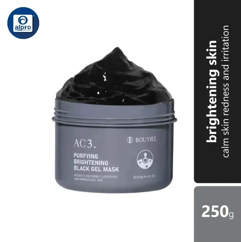 Bouyiee Purifying Brightening Black Gel Mask 250g | Calm Skin Redness And irritation