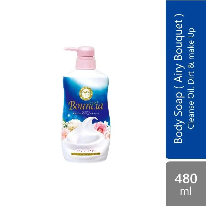 Bouncia Body Soap Pump 480ml ( Airy Bouquet \ White Soap ) | Remove Oil, Dirt & Make Up