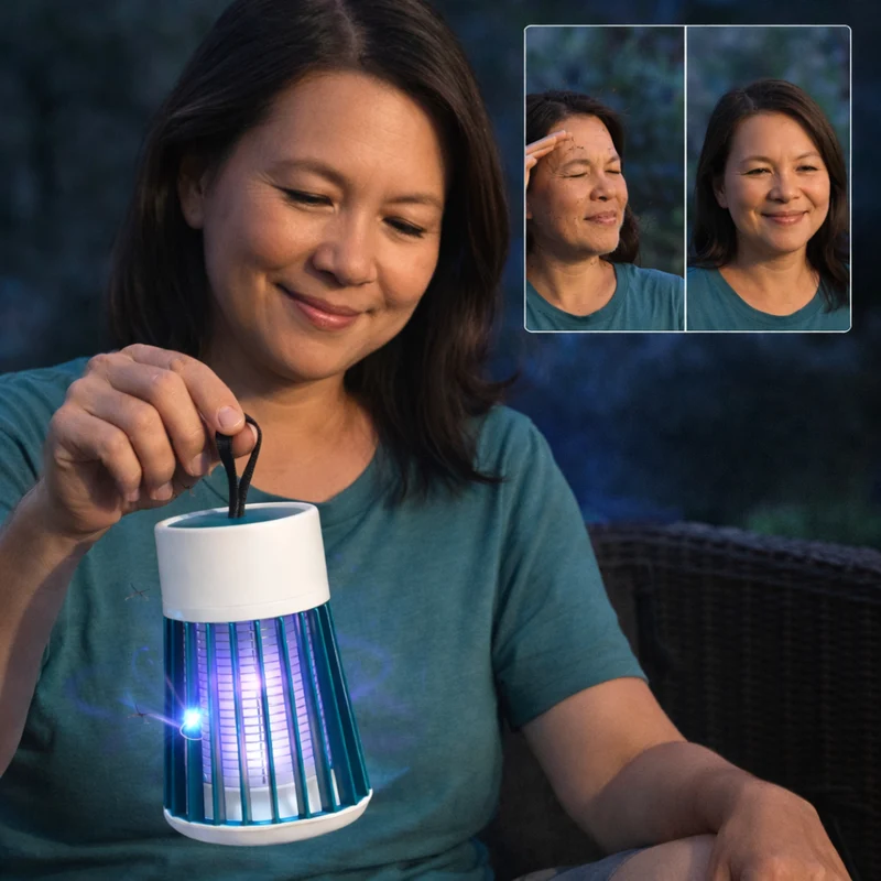 Insignito Draagbare Elektrische Muggenlamp | Ontworpen om Muggen Binnen en Buiten te Ondersteunen met UV Licht Technologie