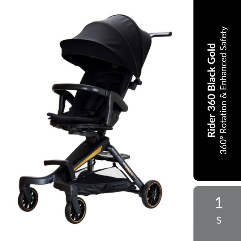 Koopers Rider 360 Black Gold 1s | 360° Rotation & Enhanced Safety For Comfortable Travel