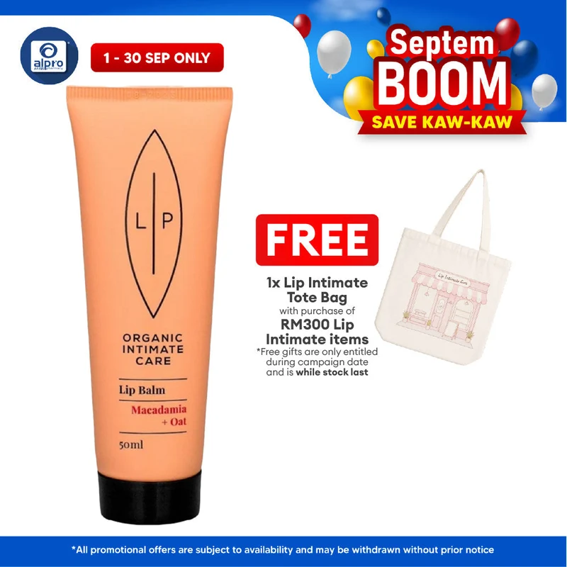 Lip Intimate Lip Balm Macadamia + Oat 50mL | Soothes Skin & Helps Restore Skin Elasticity