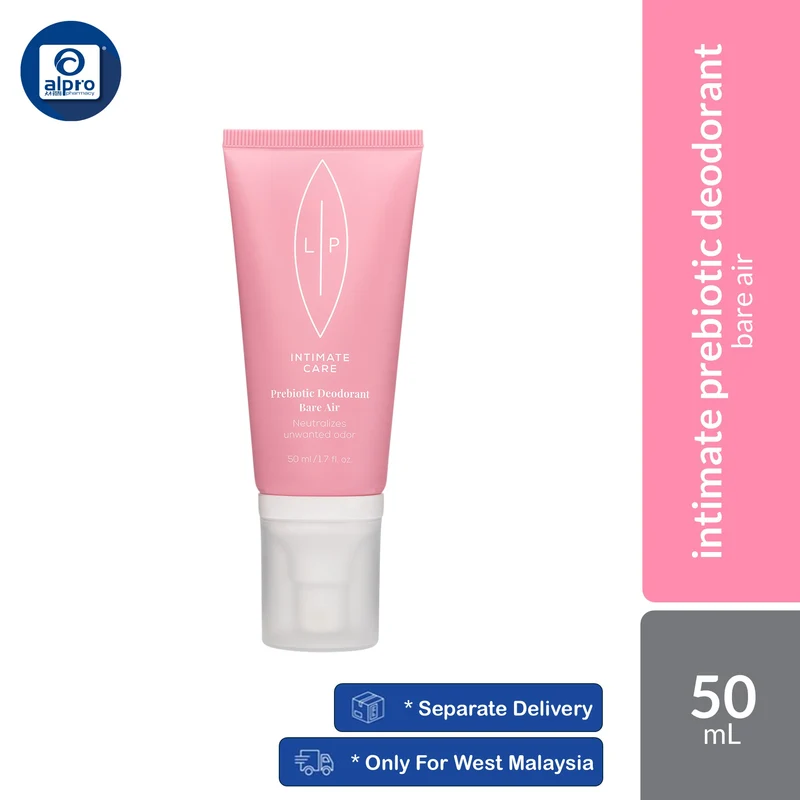 Lip Intimate Prebiotic Deodorant (Bare Air / Green Jasmine) 50mL | Absorbs Sweat & Odour Effectively