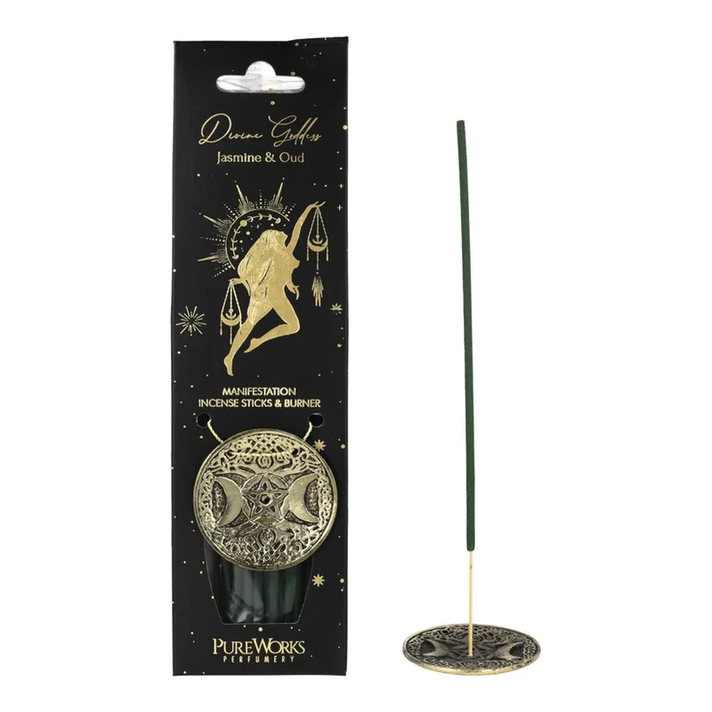 Divine Goddess -suitsukesetti Jasmiini & Oud + suitsuketeline