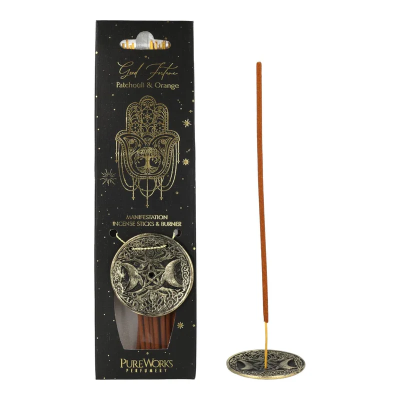 Good Fortune -rökelseset Patchouli & Apelsin + rökelsehållare