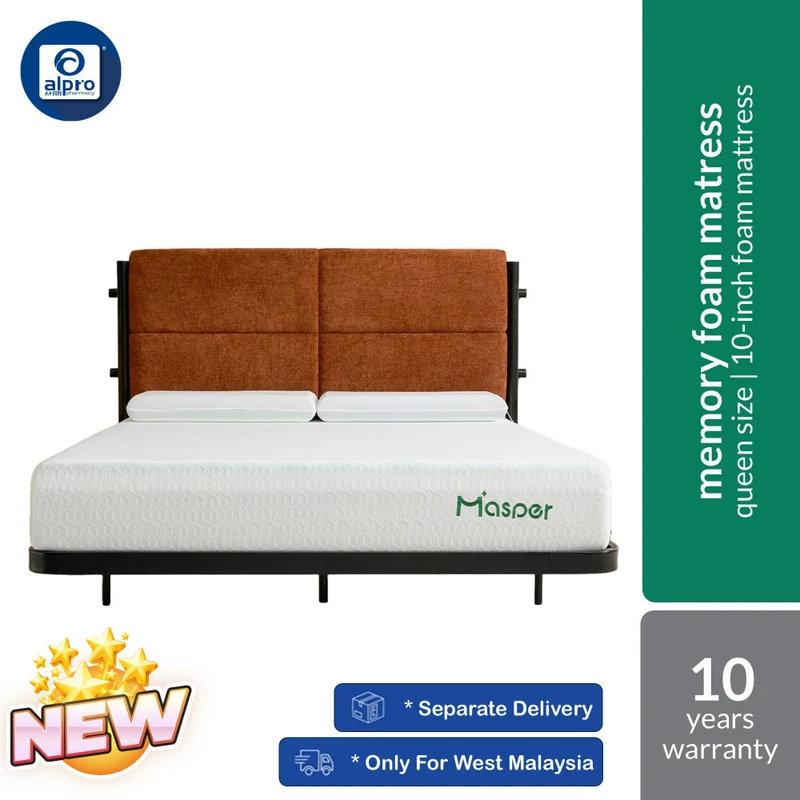 Masper M2 Memory Foam Mattress Queen Size (Mattress Only) | Cooling Foam & High-Density Support Foam