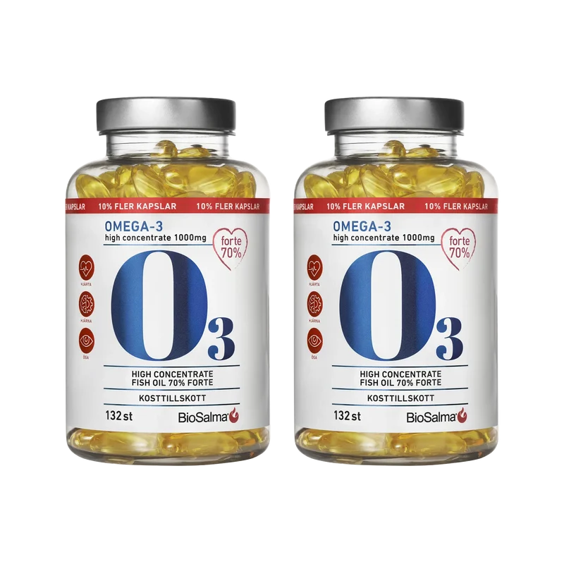 2 x BioSalma Omega-3 Forte 70% 1000 mg 132 caps