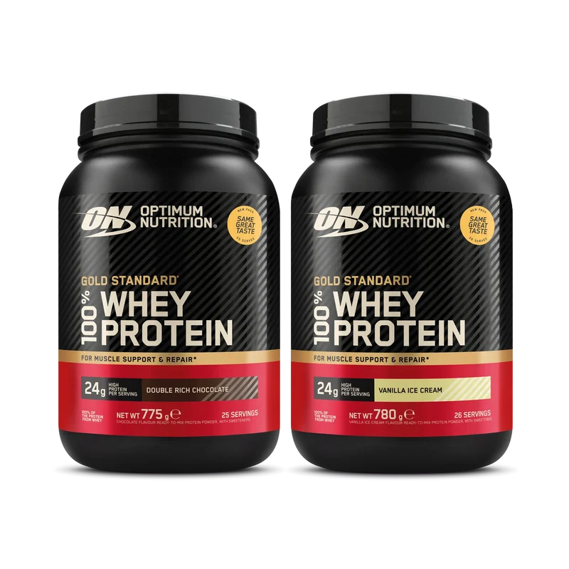 2 x Optimum Nutrition 100% Whey Gold Standard 775 g