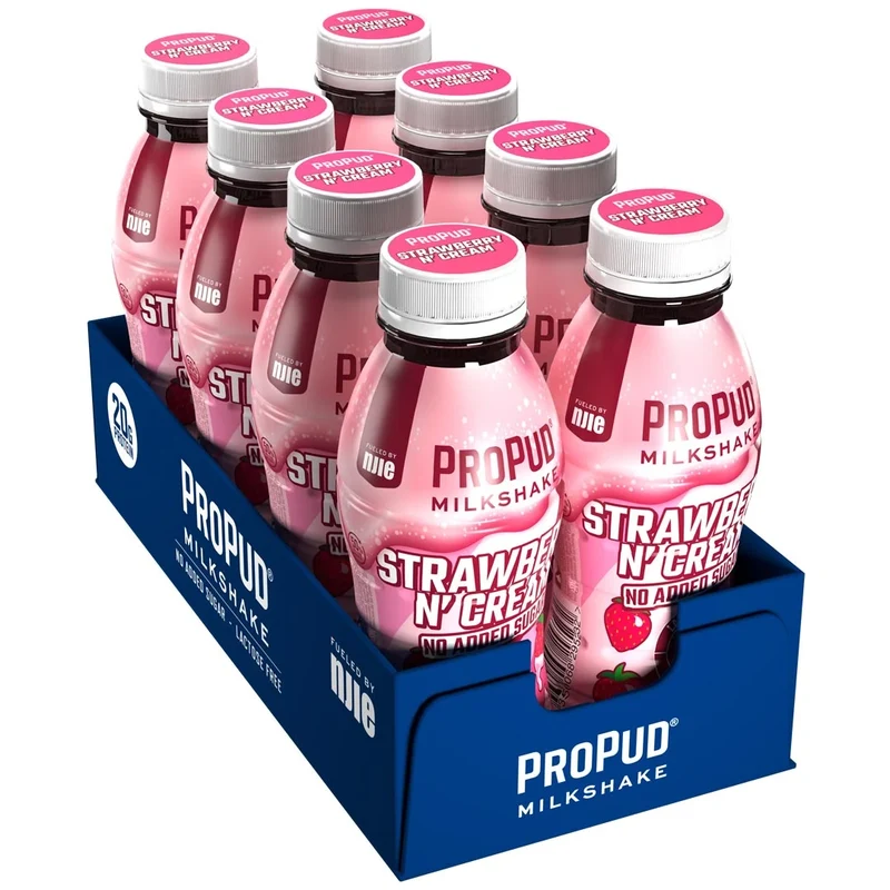 8 x NJIE ProPud Protein Milkshake 330 ml Strawberry & Cream