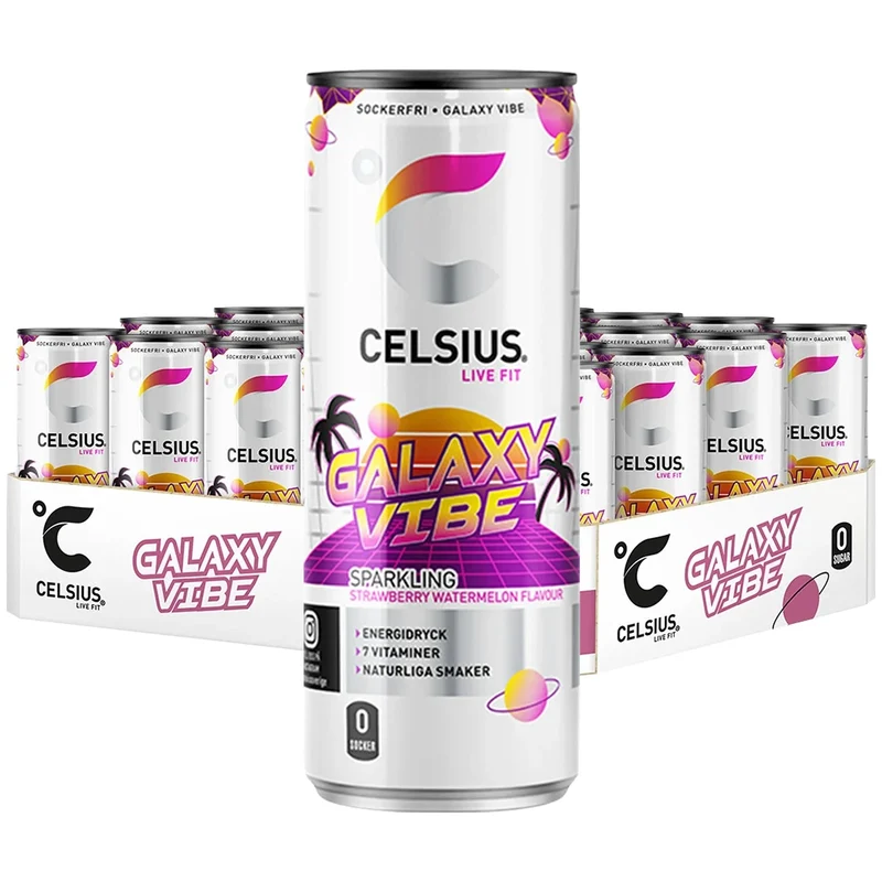 24 x Celsius 355 ml Galaxy Vibe - Watermelon Strawberry SUPER DEAL