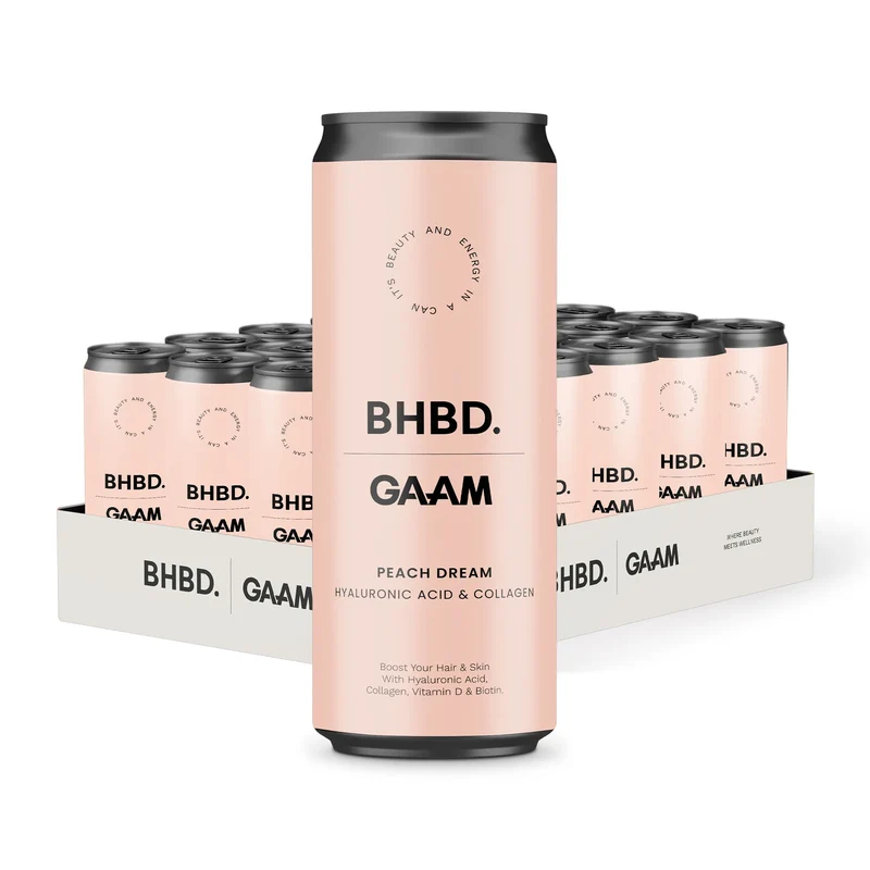 24 x GAAM X BHBD Collagen Energy Drink 330 ml Peach Dream