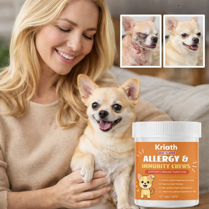 Kriath Allergy & Immunity Chews | Stopt Jeuk, Roodheid en Allergieën bij Honden Binnen Enkele Dagen