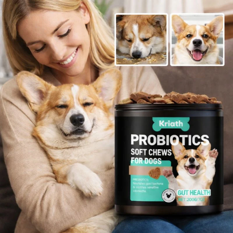 Kriath Probiotica Soft Chews voor Honden | Herstelt Darmbalans & Stevigere Ontlasting Binnen Enkele Dagen